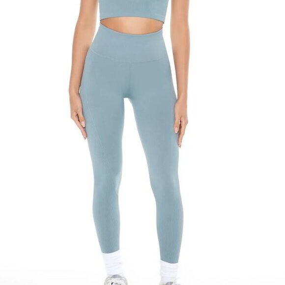 Forever 21 Active Seamless High-Rise Leggings Small Blue - Picture 1 of 3